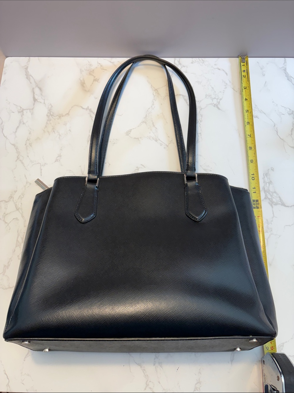 kate spade Black Leather purse bag  “booked large work tote bag” style Pxr00332 - Picture 9 of 15